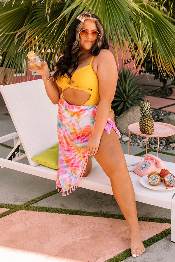 Coastal Cove One Piece Swimsuit in Yellow Curves - Image 6