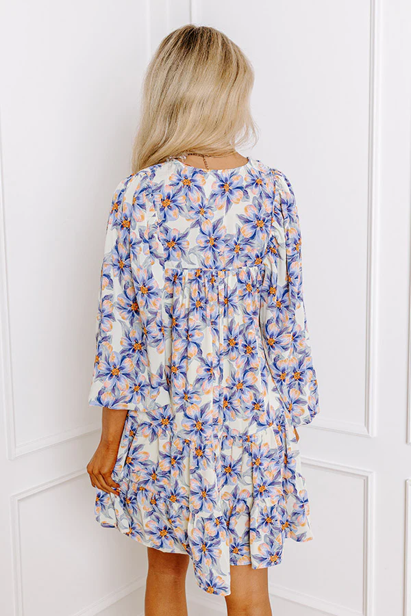 Coastal Cruise Floral Mini Dress in Lavender - Image 4