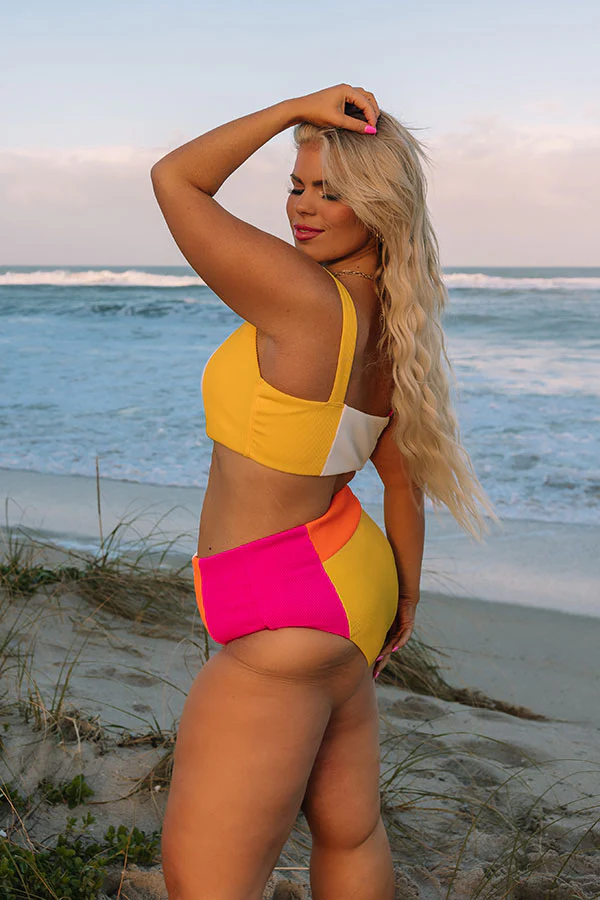 Coastal Cruise High Waist Color Block Bikini Bottom Curves - Image 4
