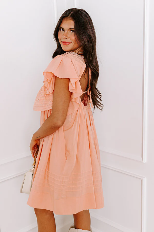 Coastal Effect Shift Dress In Peach - Image 4