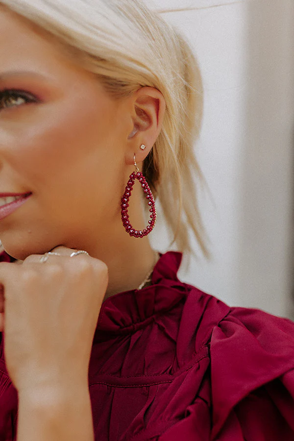 Coasting Through Amalfi Earrings In Wine - Image 2