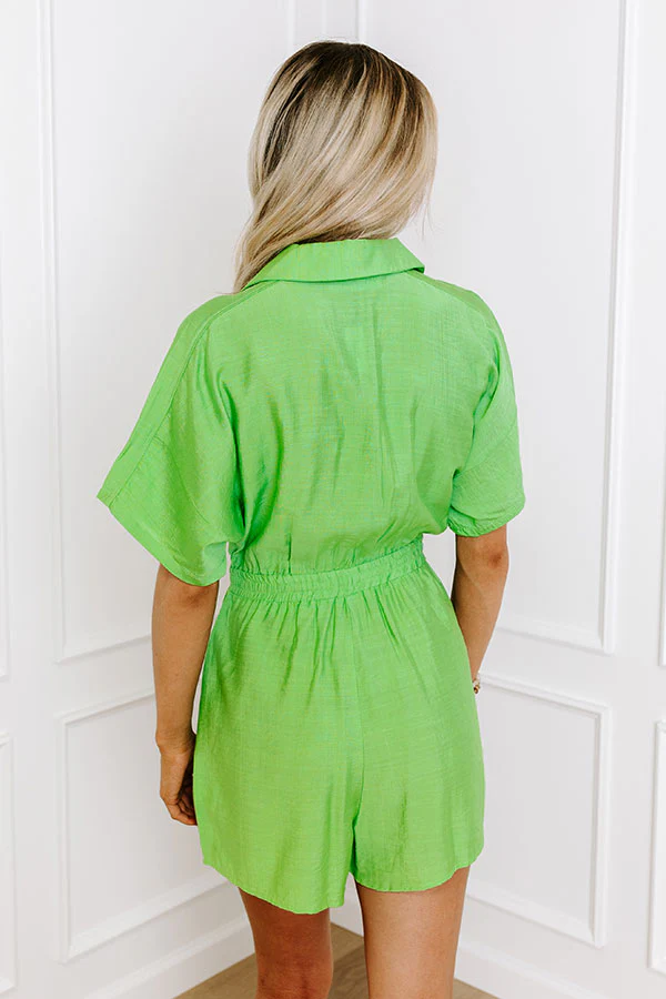 Colorful Coastline Romper in Lime - Image 4