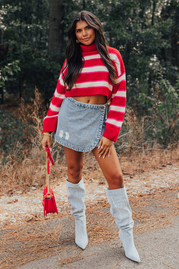 Comfy Glam Stripe Crop Sweater - Image 5