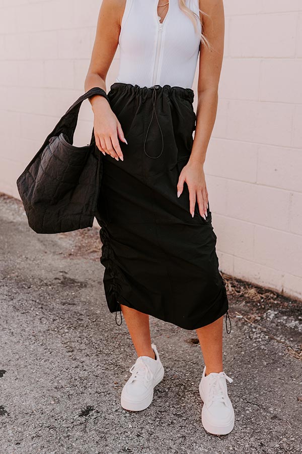 Cool Energy Cargo Midi Skirt in Black - Image 2