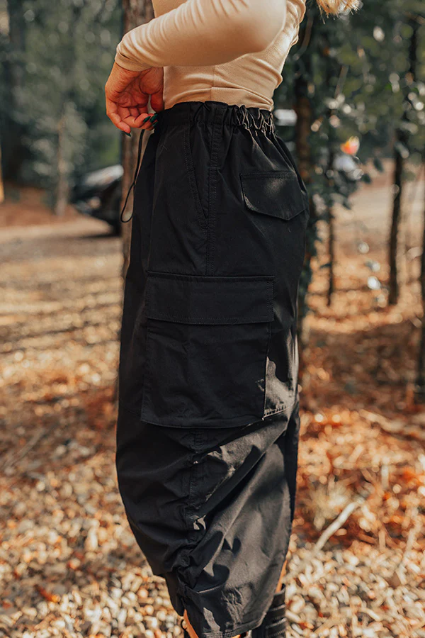 Cool Energy Cargo Midi Skirt in Black - Image 7