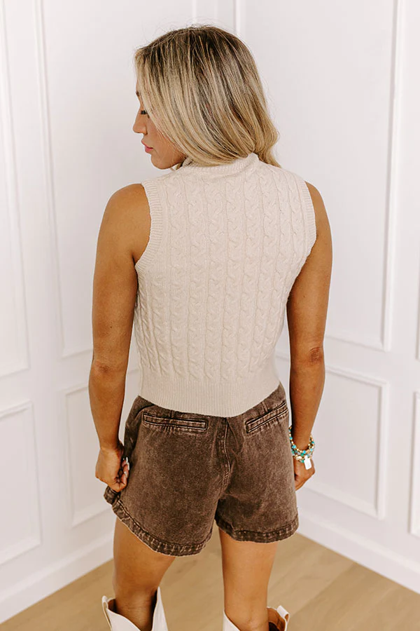 Cool Touch Knit Sweater Top in Light Birch - Image 7