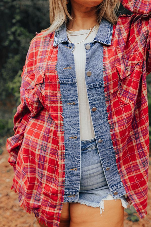 Cool Weather Inclined Plaid Top Curves - Image 2
