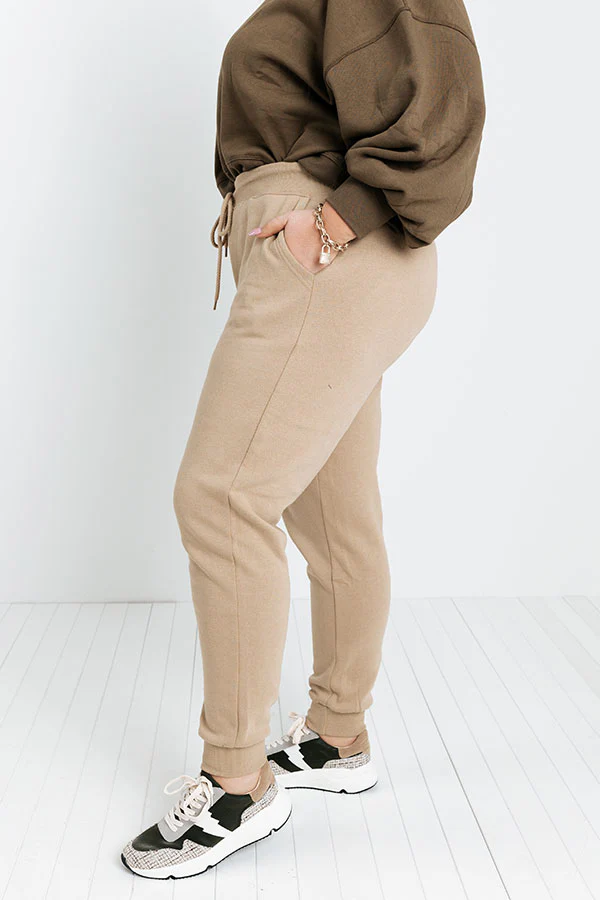 Count On You Joggers In Khaki Curves - Image 3