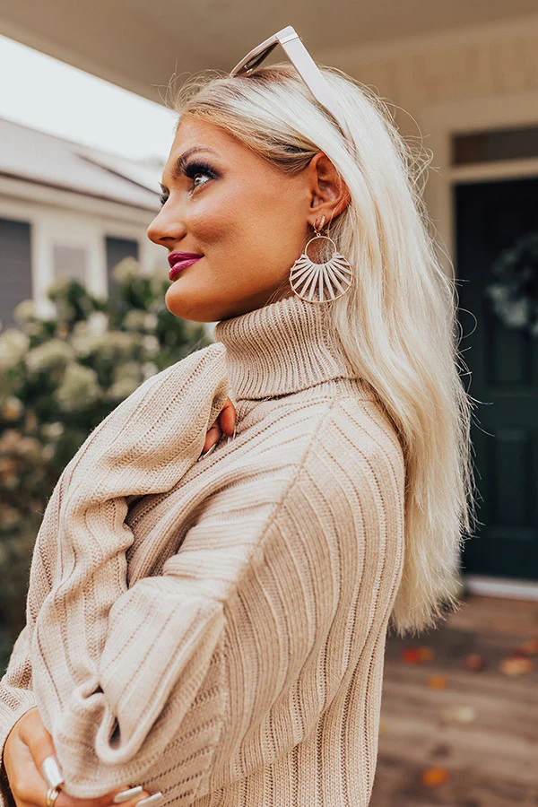 Country Chic Earrings In Taupe