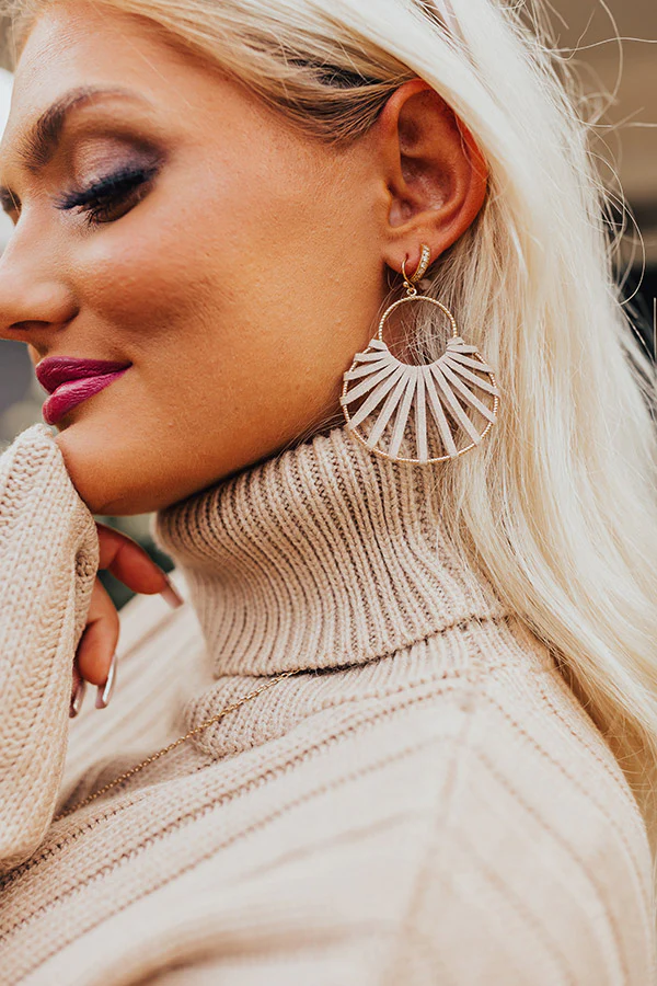 Country Chic Earrings In Taupe - Image 2
