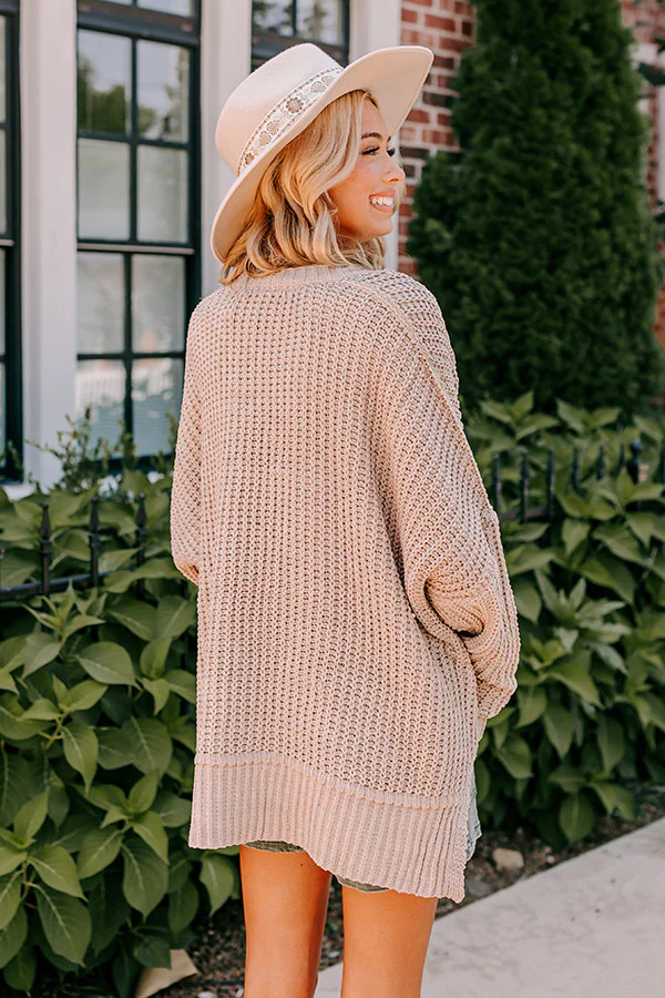 Cozy And Chill Knit Cardigan In Iced Latte - Image 5