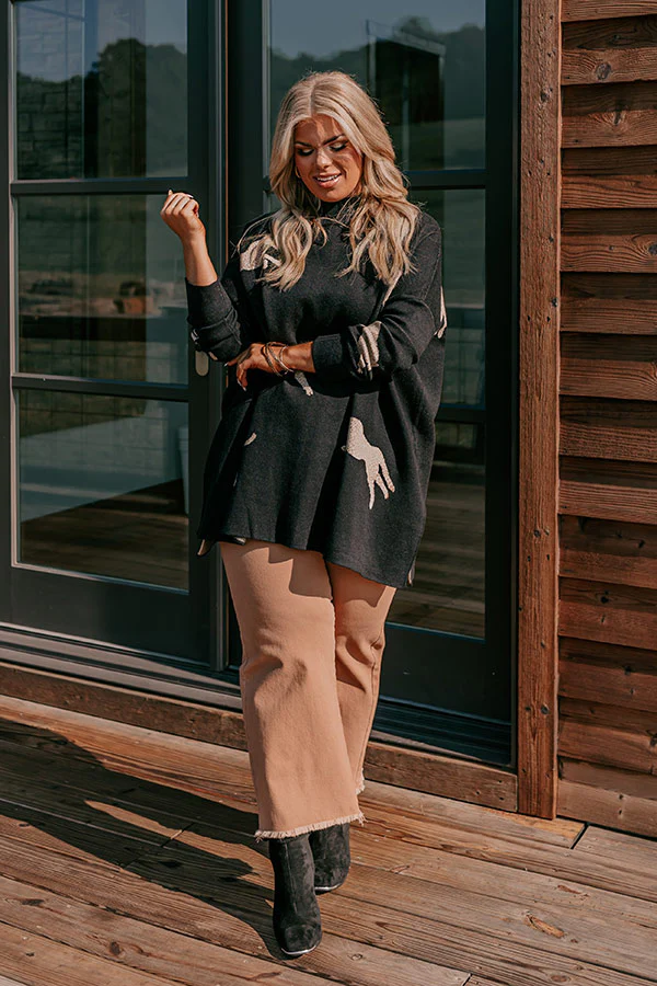 Cozy And Kind Cheetah Sweater In Black Curves - Image 3