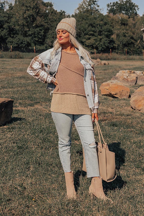 Cozy Darling Knit Sweater in Mocha - Image 4