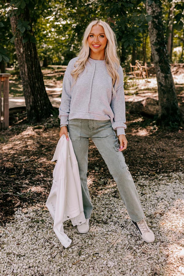 Cozy Daydream Ultra Soft Sweater In Grey - Image 7