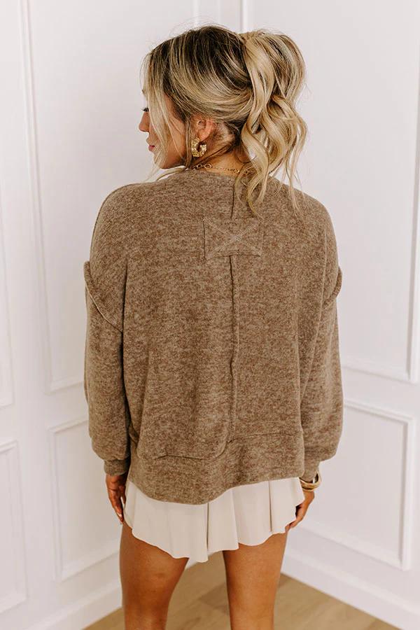 Cozy Daydream Ultra Soft Sweater In Taupe - Image 4