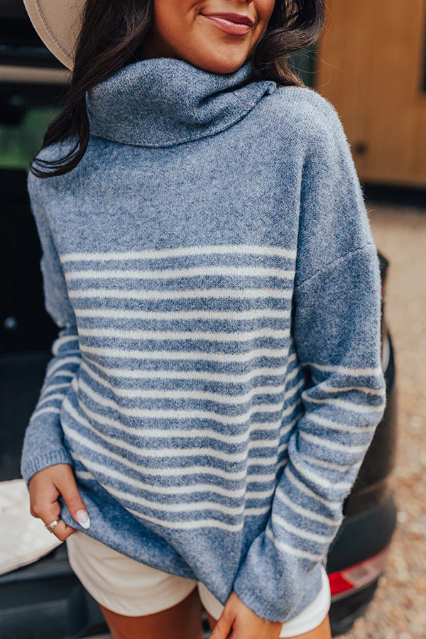 Cozy Fall Morning Stripe Sweater - Image 2