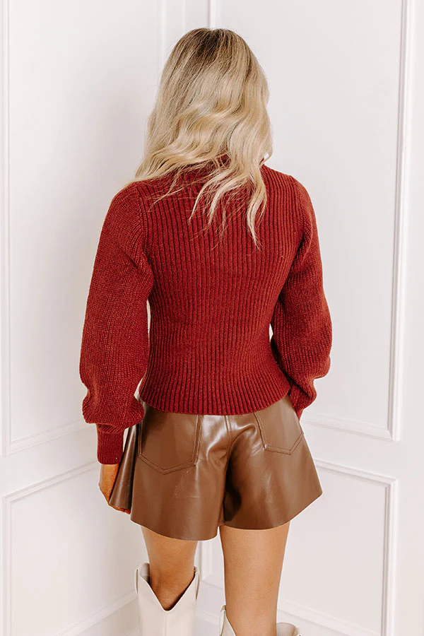 Cozy Paradise Cut Out Sweater In Rust - Image 5
