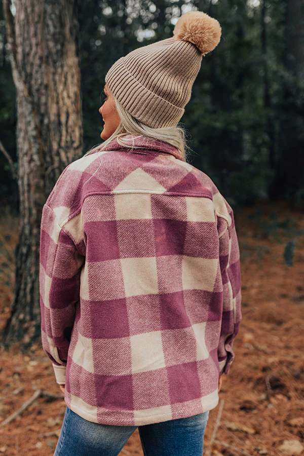 Cozy Paradise Plaid Jacket in Orchid - Image 5