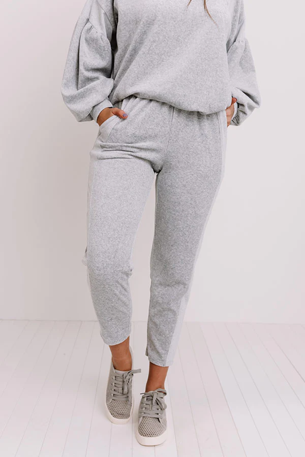 Cozy Queen Velour Joggers In Grey - Image 2