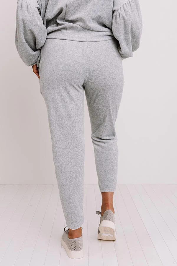 Cozy Queen Velour Joggers In Grey - Image 4