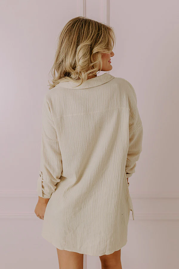 Cozy Reputation Shift Top In Light Beige - Image 5