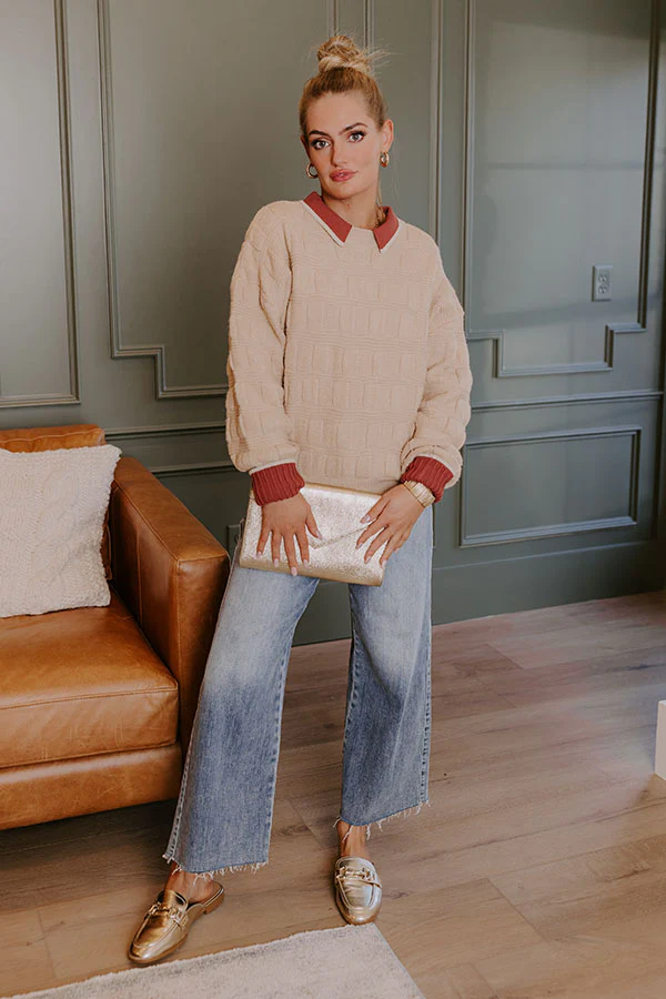Crackling Fire Knit Sweater in Iced Latte - Image 2