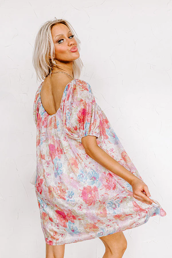 Create Your Dream Life Floral Shift Dress In Pink - Image 3
