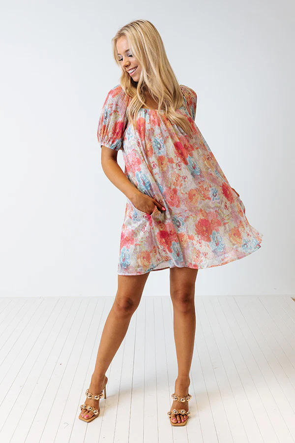 Create Your Dream Life Floral Shift Dress In Pink - Image 4