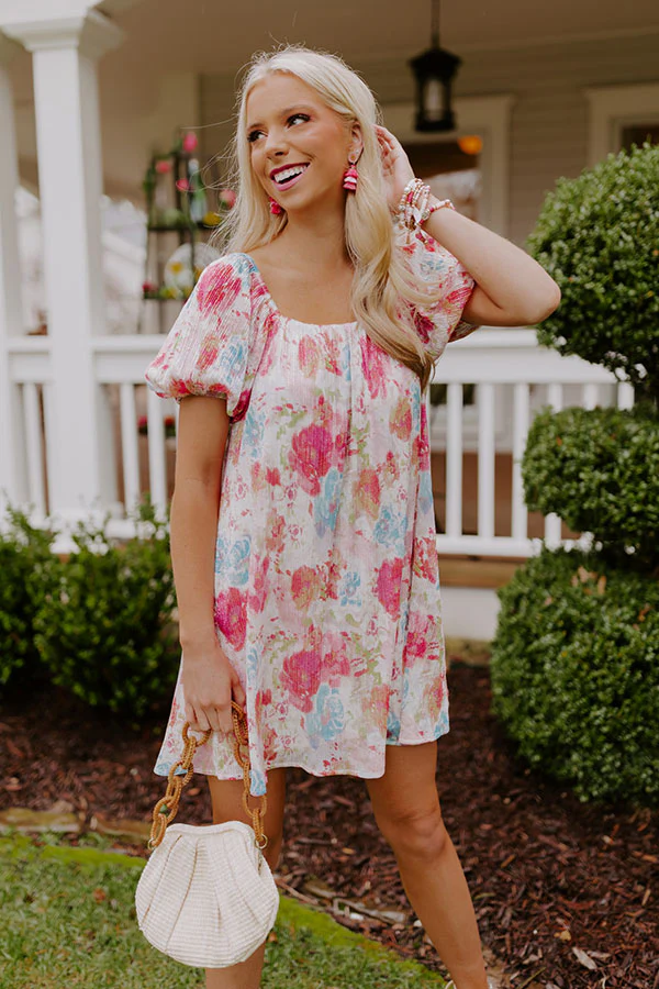 Create Your Dream Life Floral Shift Dress In Pink - Image 5