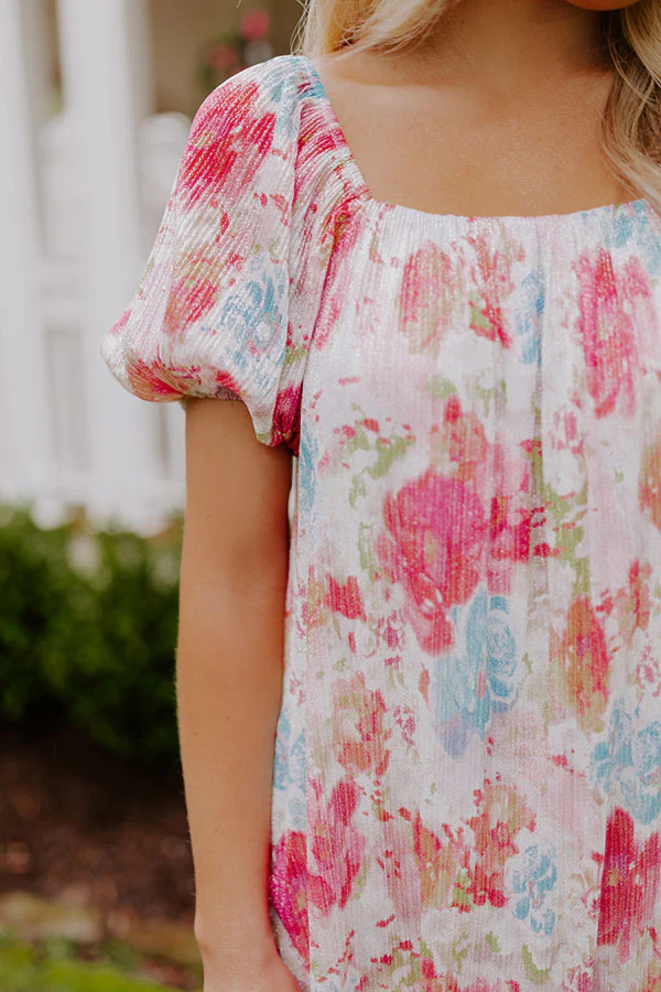 Create Your Dream Life Floral Shift Dress In Pink - Image 6