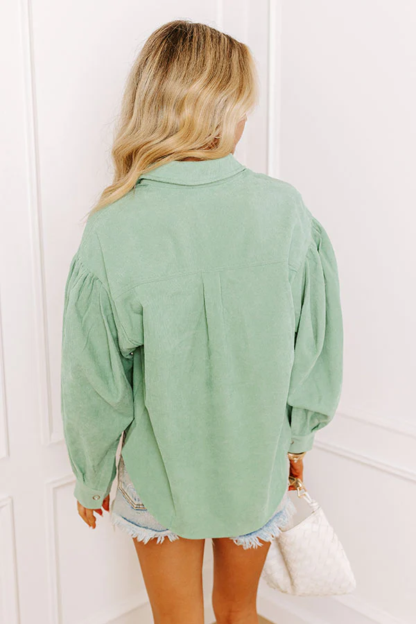 Creative Idea Corduroy Top in Pear - Image 4