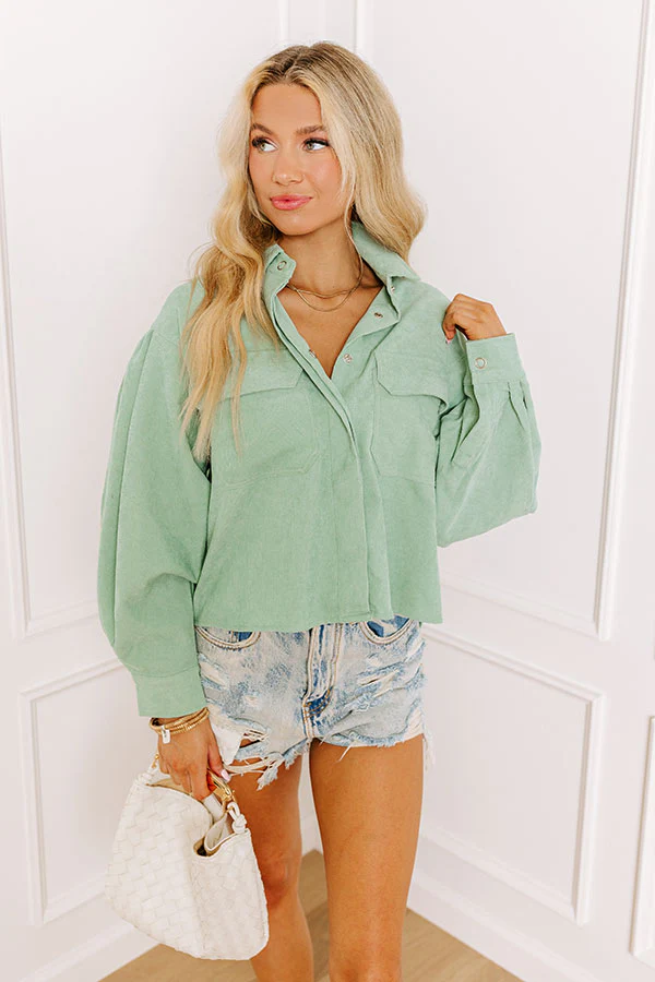 Creative Idea Corduroy Top in Pear - Image 5