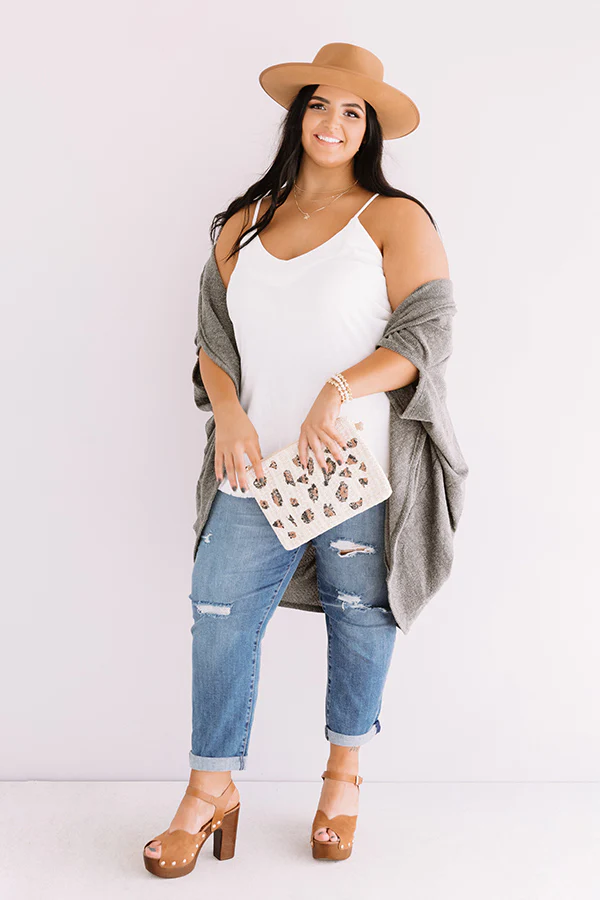 Cue The Cuddles Knit Cardigan In Olive Curves - Image 2