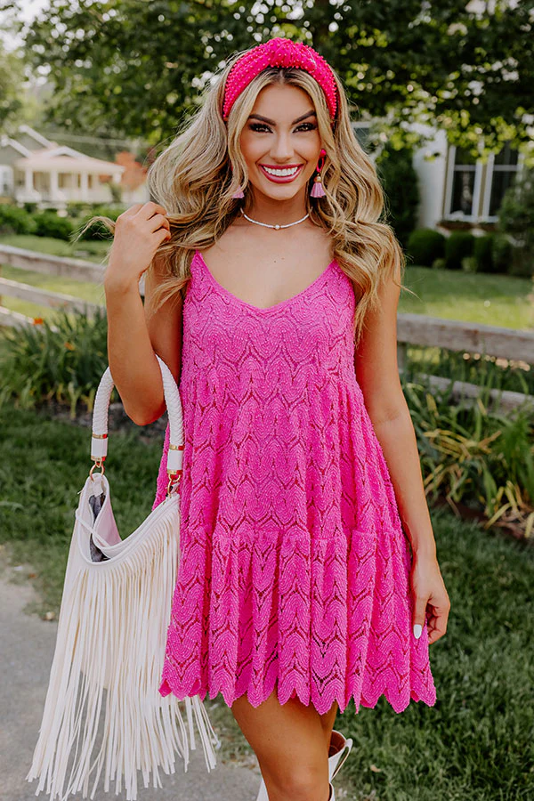 Cuteness On Repeat Lace Dress In Pink - Image 4
