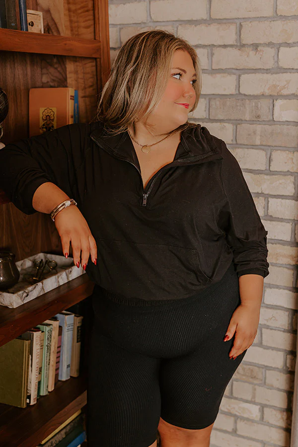 Daily Dedication Butter Soft Hoodie In Black Curves