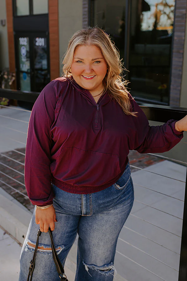 Daily Dedication Butter Soft Hoodie In Royal Plum Curves - Image 4