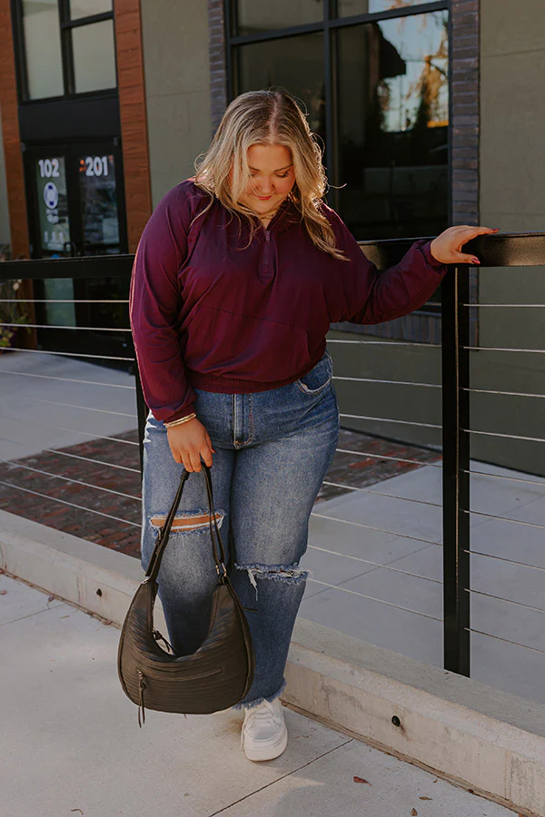 Daily Dedication Butter Soft Hoodie In Royal Plum Curves - Image 5