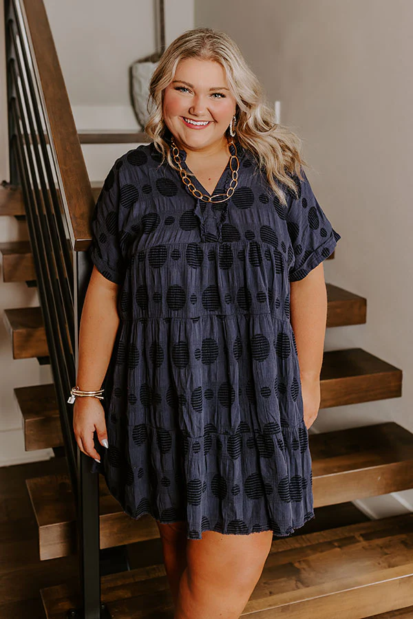 Dancing In The Sun Babydoll Dress In Navy Curves - Image 2