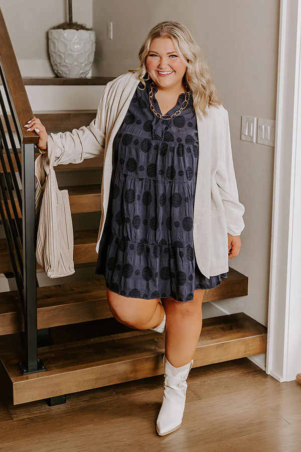 Dancing In The Sun Babydoll Dress In Navy Curves - Image 4