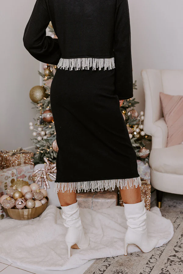 Daring Stares Pearl Fringe Skirt - Image 5