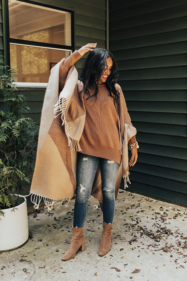 Denver Debut Poncho In Chocolate - Image 6