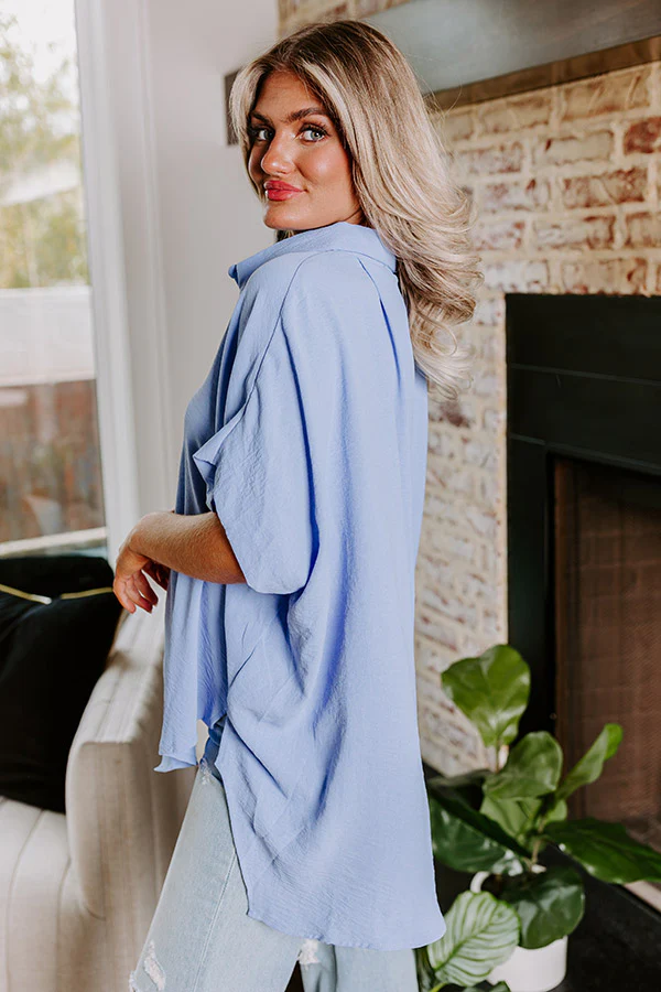 Destined For Decadence Button Up In Sky Blue - Image 4