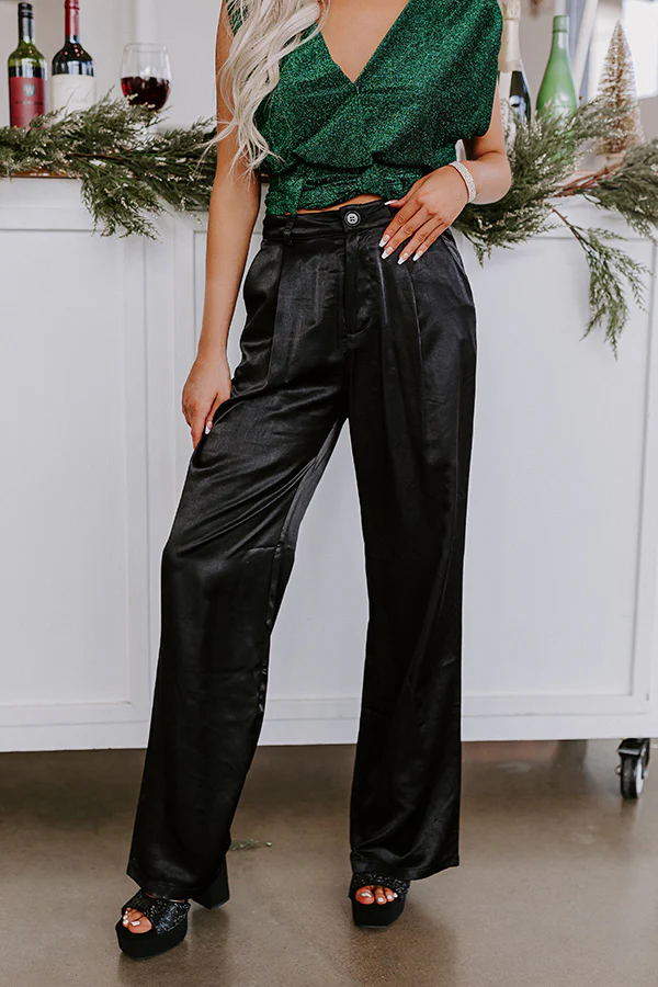 Destiny High Waist Satin Pants - Image 2