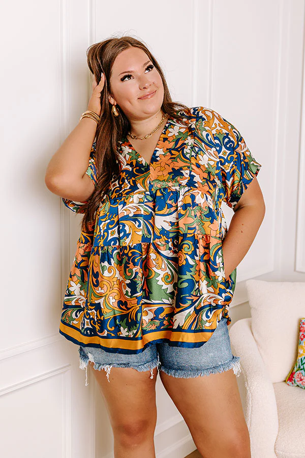 Dial It In Babydoll Top In Navy Curves - Image 6