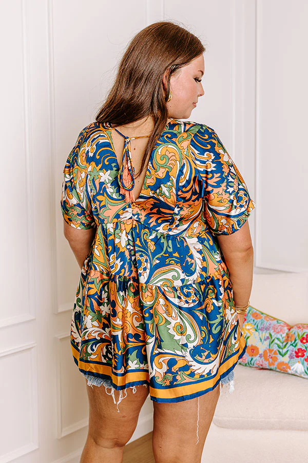 Dial It In Babydoll Top In Navy Curves - Image 8