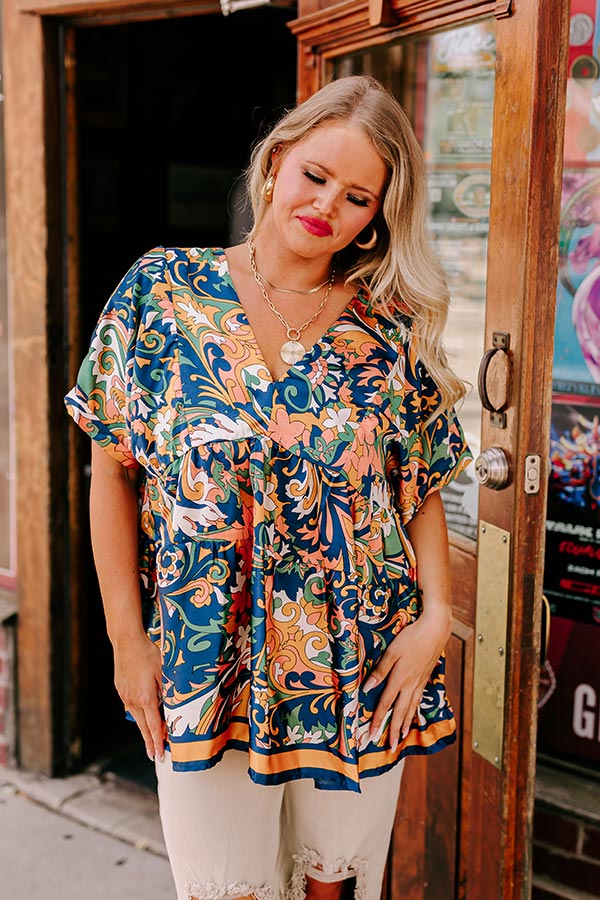 Dial It In Babydoll Top In Navy Curves - Image 9