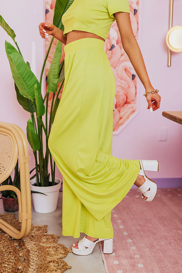 Divine Spark High Waist Pants In Lime Punch - Image 3