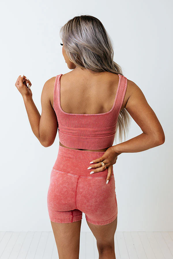 Doing The Most Ribbed Crop Top in Rose - Image 4