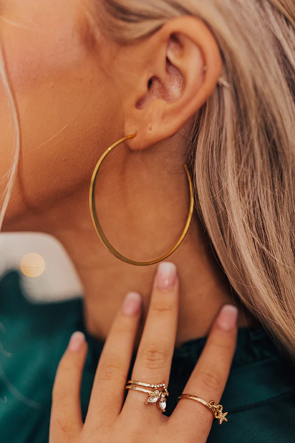 Drama Queen Hoop Earrings in Gold - Image 4