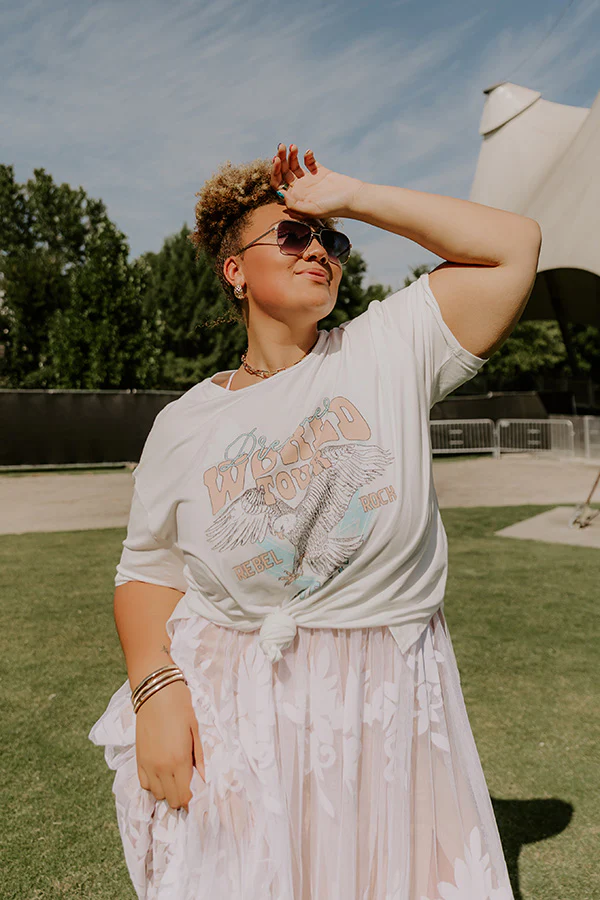 Dreamer World Tour Graphic Tee In White Curves